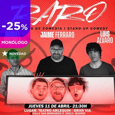 Raro: monólogo con tres cómicos en el Teatro Arlequín