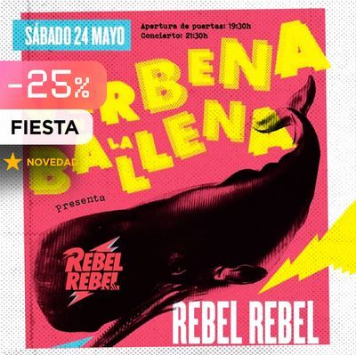 Verbena en la Ballena: tardeo con música rock (+consumición)