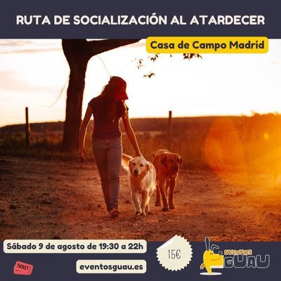Eventos Guau: ruta canina de socialización al atardecer en la Casa de Campo