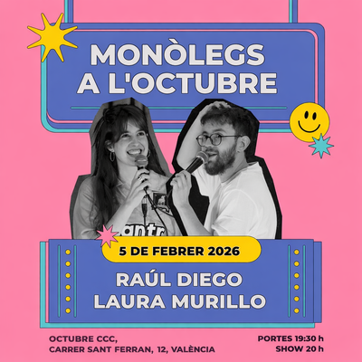 Monòlegs a l’Octubre: comèdia amb Raúl Diego i Laura Murillo