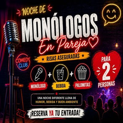 Noche de monólogos en pareja (+bebida y palomitas para 2)