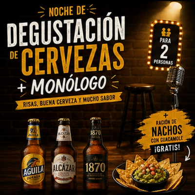 Degustación de cervezas + monólogo para 2 personas