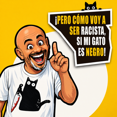 ¡Pero cómo voy a ser racista, si mi gato es negro! en Atocha