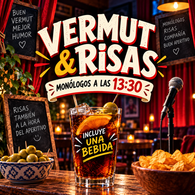 Vermut y risas: monólogos + bebida