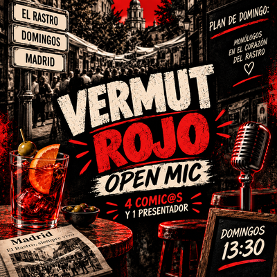 Vermut rojo open mic: comedia en La Latina