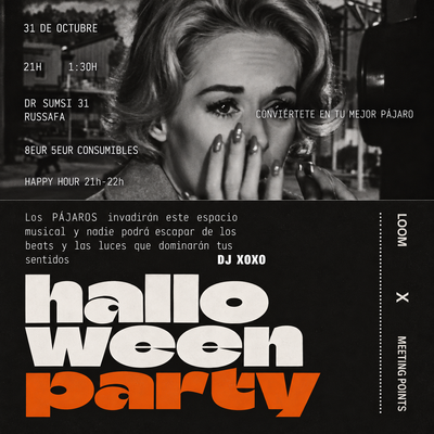 Halloween party: música y fiesta con temática de pájaros
