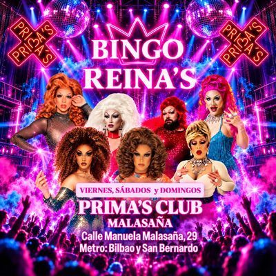 Bingo Reinas: bingo drag queen +consumición